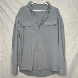 Mossy Oak Elements Men's Gray Button-Up coolcore Shirt